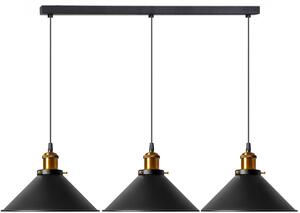 Toolight - Závěsné stropní svítidlo PORTO 3xE27, černá, OSW-00206