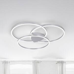 Q-Smart-Home Paul Neuhaus Q-KATE LED stropní světlo, stmívatelný, Hliník / šedá / zinek, Obývací pokoj / jídelna, Hliník, Moderní, Stropní svítidlo