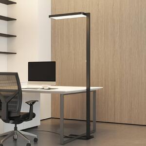 Arcchio Stojací lampa LED Timon, 54W, černá, výška 195 cm, stmívatelný, Černá, Pracovna / kancelář, Hliník, Moderní, stojací lampa