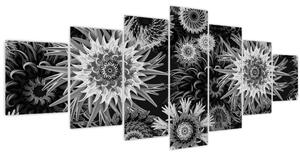 Obraz - Černobílé bodláky (210x100 cm)