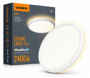 LED svítidlo s podsvícením stropní svítidlo VIDEX DL5R 22W 3000K–4000K–5000K Bílé