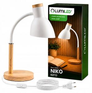 Stolní lampička Lumiled NIKO bílá, výkon až 13 W