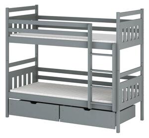 Dětská patrová postel 80x180 ARIS - šedá 2