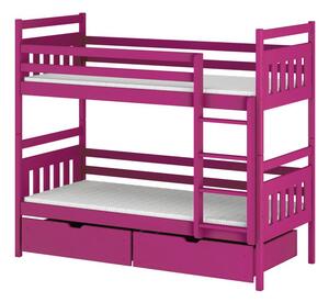 Dětská patrová postel 80x160 ARIS - růžová