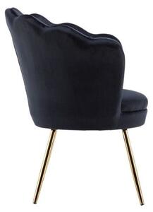 LuxuryForm DESIGN Křeslo FREY VELUR se zlatými nohami - černé