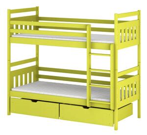 Dětská patrová postel 80x160 ARIS - limetková