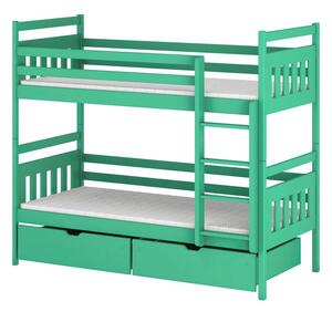 Dětská patrová postel 80x160 ARIS - mátová