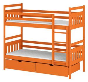 Dětská patrová postel 80x180 ARIS - oranžová