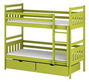 Dětská patrová postel 80x160 ARIS - světlá zelená