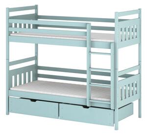 Dětská patrová postel 90x200 ARIS - světlá modrá
