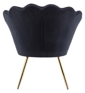 LuxuryForm DESIGN Křeslo FREY VELUR se zlatými nohami - černé