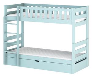 Dětská dvoupatrová postel 80x180 ALLA - světlá modrá