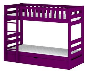 Dětská dvoupatrová postel 80x180 ALLA - fialová
