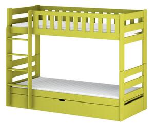Dětská dvoupatrová postel 80x180 ALLA - limetková
