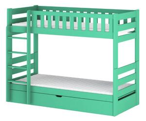 Dětská dvoupatrová postel 90x200 ALLA - mátová
