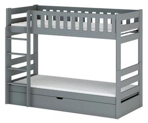 Dětská dvoupatrová postel 90x200 ALLA - šedá 2