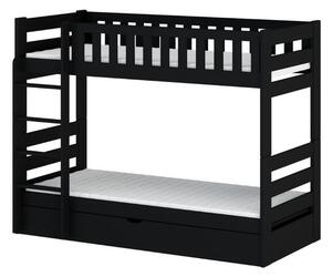 Dětská dvoupatrová postel 80x180 ALLA - černá