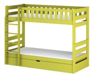 Dětská dvoupatrová postel 80x180 ALLA - světlá zelená