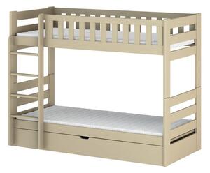 Dětská dvoupatrová postel 80x180 ALLA - žlutobéžová