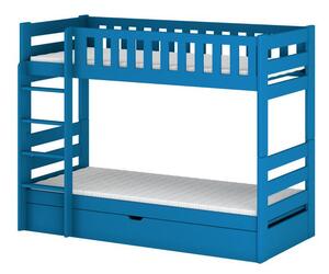 Dětská dvoupatrová postel 80x180 ALLA - modrá