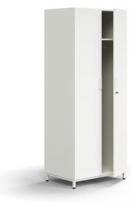 AJ Produkty Šatní skříň QBUS, uzamykatelná, šatní tyč, nohy, 2020x800x570 mm, bílá