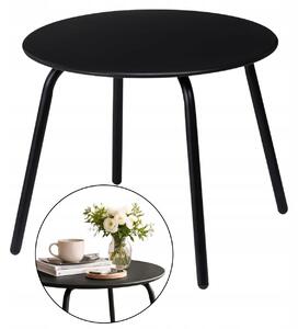 Kovový stolek odkládací KÁVOVÝ ČERNÝ 50xh40 cm do LOŽNICE OBÝVACÍHO POKOJE