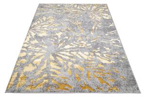Makro Abra Kusový koberec abstraktní PALERMO E065B šedý zlatý Rozměr: 80x200 cm