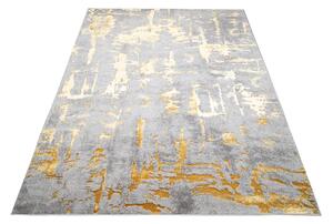 Makro Abra Kusový koberec abstraktní PALERMO E738A šedý zlatý Rozměr: 80x200 cm