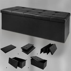 FurniGO Úložný box černý - 114 x 40 x 40 cm