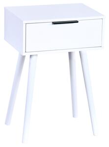KESPER Odkládací stolek se šuplíkem, noční stolek bílý 40 x 30 x 59 cm