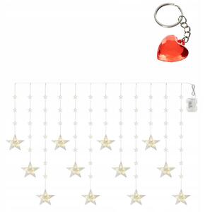 EMOS LED vánoční závěs – hvězdy, 170x85 cm, 3x AA, venkovní i vnitřní, teplá bílá, časovač