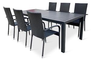 Nábytek na zahradu ratan - stůl VIKING XL + 6x židle PARIS