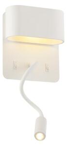 ACA Lighting nástěnné svítidlo PRIAMUS LED 8W 3000K 640lm bílý kov 16x9x45cm V86LEDW45WH