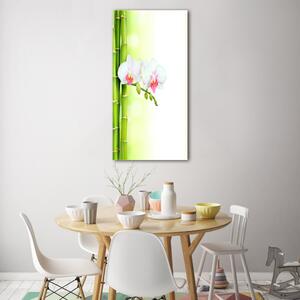 Vertikální Fotoobraz na skle Orchidej a bambus osv-82165838
