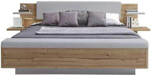 POSTEL S NOČNÍMI STOLKY, 180/200 cm, šedá, dub artisan Ti'me - Postele s nočními stolky