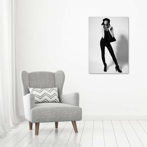 Vertikální Foto obraz skleněný svislý Žena v černém osv-82504488