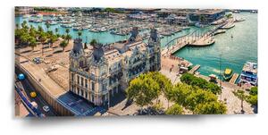 Sablio Obraz Barcelona Přístav - 110x50 cm