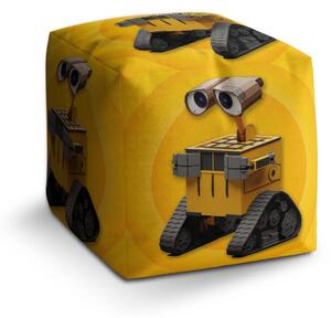 Sablio Taburet Cube Wall-E robot Žlutý - 40x40x40 cm