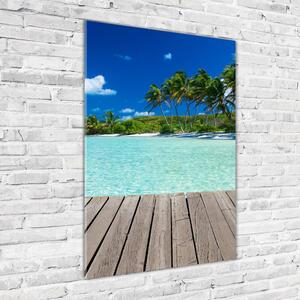 Vertikální Foto obraz skleněný svislý Tropická pláž osv-83145029