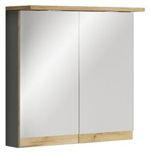 ZRCADLOVÁ SKŘÍŇKA, antracitová, medový dub, antracitová, medový dub, 60/59/23 cm MID.YOU - Koupelnové série, Online Only