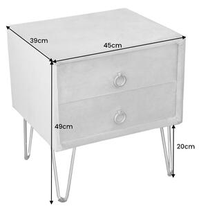 Designový noční stolek Palmira 45 cm akvamarinový