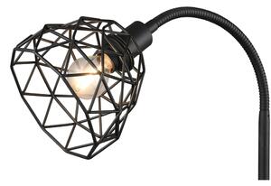Černá stojací lampa s kovovým stínidlem (výška 180 cm) Haval – Trio