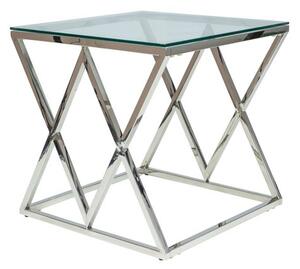 Přístavný stolek ZIGNO chrom/sklo