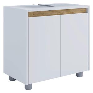 SKŘÍŇKA POD UMYVADLO, bílá, medový dub, bílá, 57/55/33 cm MID.YOU - Koupelnové série, Online Only