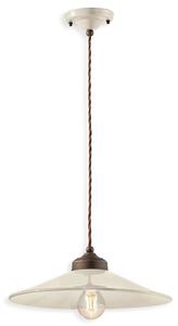 Ferroluce Závěsné retro svítidlo COLORS, Ø 35 cm, 1xE27 Barva: Krémová bílá