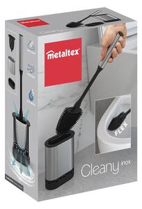 Tmavě šedá WC štětka z nerezové oceli Cleany – Metaltex