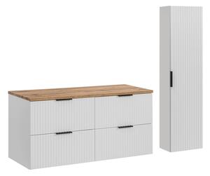 Comad Koupelnová sestava Casad s deskou a skříňkami 120 cm bílá/dub wotan