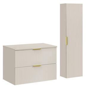 Comad Koupelnová sestava Adele Cashmere s deskou a skříňkami 80 cm kašmírová