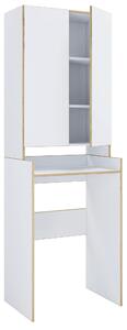 REGÁL NAD PRAČKU, bílá, medový dub, 67/200/48 cm MID.YOU - Koupelnové série, Online Only