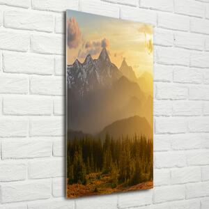 Vertikální Fotoobraz na skle Západ slunce hory osv-84116149